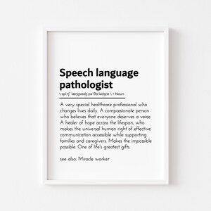 speech language pathologist definition slp wall decor slp wall art speech language therapy speech therapy poster speech pathology wall art