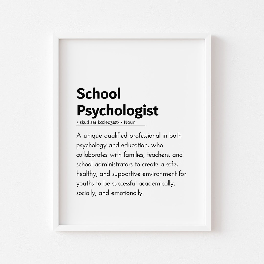 School Psychologist Definition School Psychologist Office Etsy