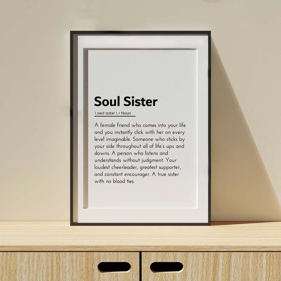 SOUL SISTER 6冊セット Soul Sister Definition Print, Friend Gift (digital Download - Etsy