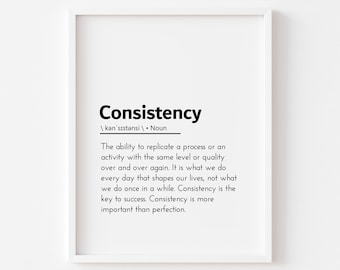 Consistency Definition Print, Motivational Office Wall Art (Digital Download)