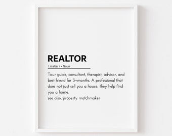 realtor definition realtor sign realtor office decor real estate definition real estate office decor real estate agent gift