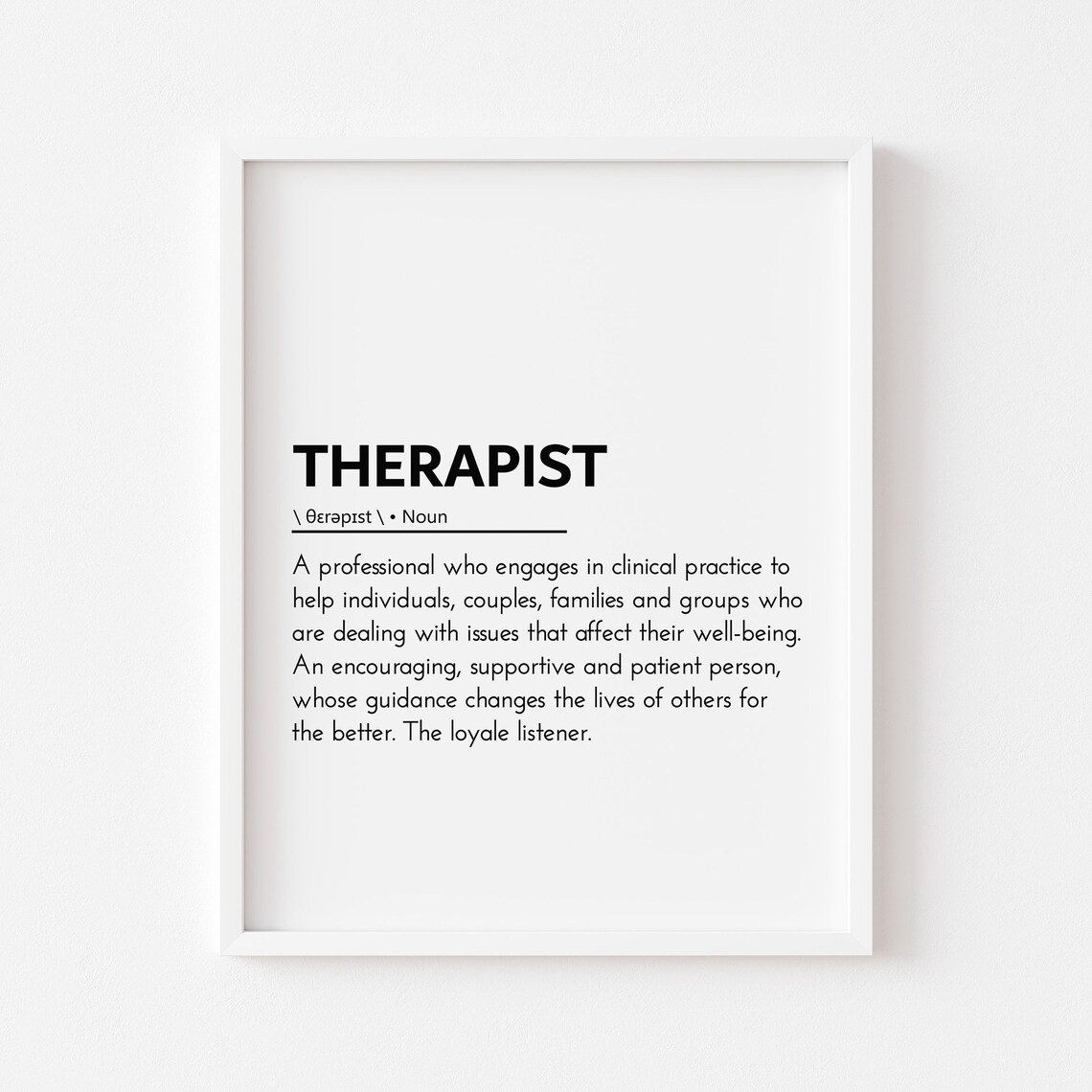 Therapist Definition Therapist Quotes Therapist Office Etsy