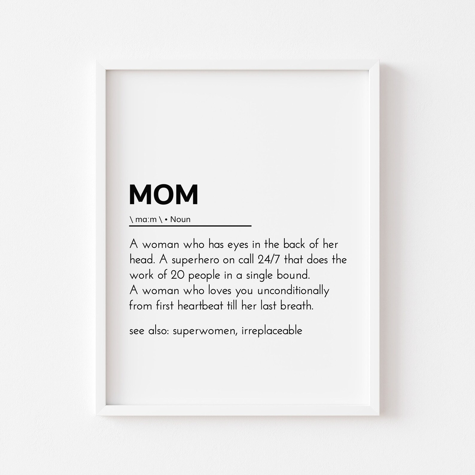 Mom Definition Mom Quotes Mom Gift From Daughter Mom Art Mom Present