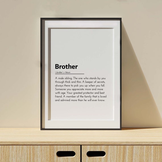 Brother Definition Art Print, Brother Gift (digital Download) - Etsy