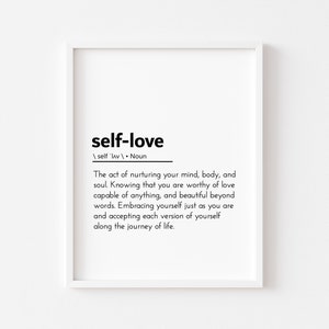 self love definition self love quote cozy home prints self care poster mental health art self love signs self love art take care of yourself