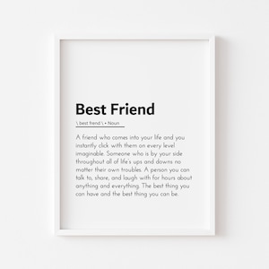 best friend definition poster, friendship gift , best friend poster, friendship poster, friendship quote print, best friend poster