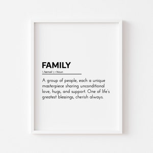 family definition print, family quotes, family print, family wall decor, family over everything, family art, family artwork, family unity