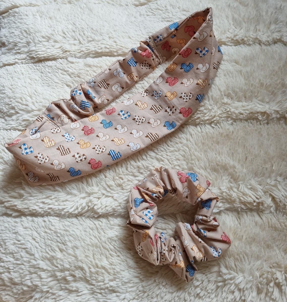 Adult Rubber duck print headband fabric Elasticated headband Etsy