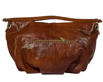 Leather hobo bag for women, Vintage leather bag, leather crossbody messager bag, leather shoulder bag women, leather boho sling leather bag.