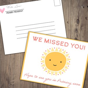 LDS Primary Postcards {we have missed you!}