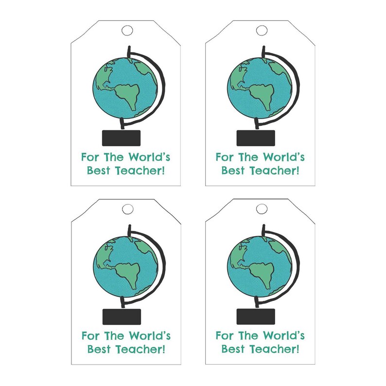World's Best Teacher Gift Tag {printable} - Etsy