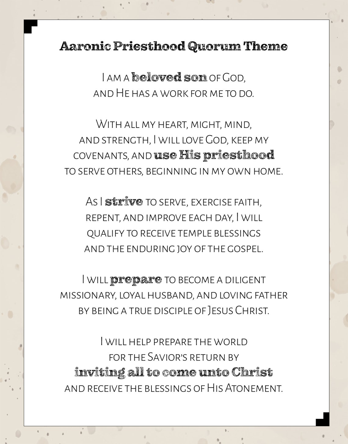 LDS Aaronic Priesthood Theme {rustic} - Etsy