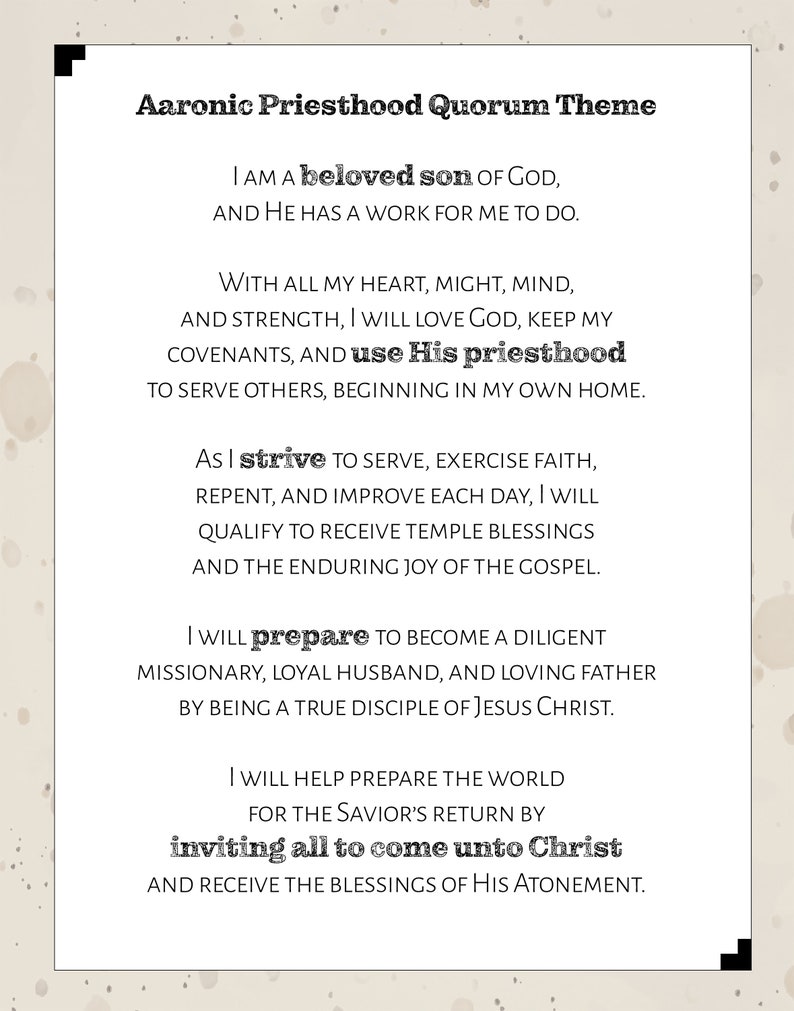 LDS Aaronic Priesthood Theme {rustic} - Etsy