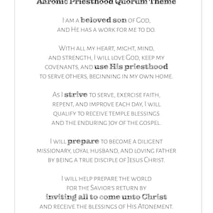 LDS Aaronic Priesthood Theme {black, White &amp; Grey} - Etsy