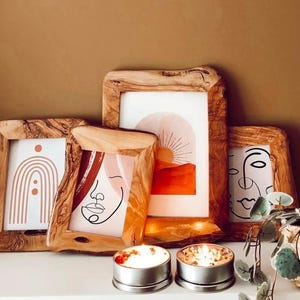 Handmade Olive Wood Picture Frame: Rustic Home Decor Gift