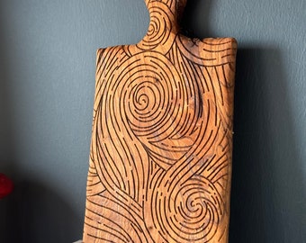 Van Gogh Wall Art, Starry Night, Kitchen decor, Eclectic, Home Decor, Wood art, Unique, engraved, boho, cutting board, decoration wood