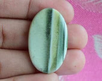 lace Agate Cab 38x26x4MM 25.60Carats Teardrop Green lace Agate Cabochon