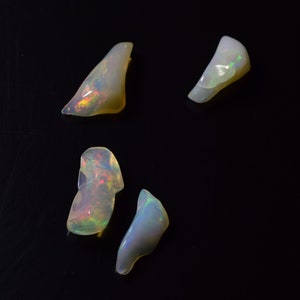 4 Stuks Lot AAA Grade Opaal ruwe partij, Natuurlijke Opaal ruwe edelsteen witte opaal ruwe Ethiopische opaal ruwe top grade opaal, multi fire welo opaal