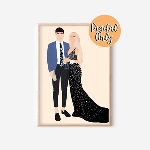 Ilustración digital personalizada de retrato sin rostro (¡solo digital!) / Dibujo animado a partir de una foto / Regalo personalizado / personal