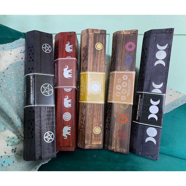 Wooden Incense Boxes ~ 5 to choose from