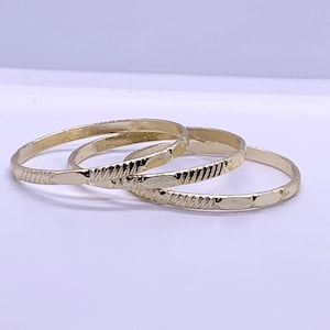 Gold-Filled Baby Bangles l Set of 3 l Textured Design