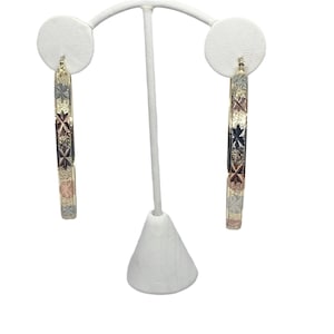 SALE! Trendy Hoops! Gold Filled Hoop Earrings l Tri-Color X Pattern l Textured and Elegant