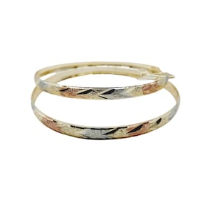 SALE! Gold-Filled Large Hoop Earrings l Tri-Color Design l Waterproof and Lightweight
