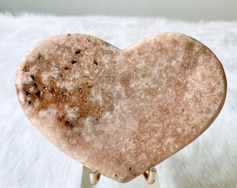 Extra Large Sparkly Druzy Pink Amethyst Heart From Brazil