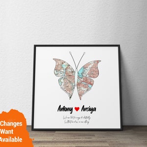 Cadeau d’amitié à distance, carte papillon de style ancien, cadeau de départ, États en mouvement, cadeau d’adieu pour le meilleur ami, tu me manques, cadeaux d’adieu