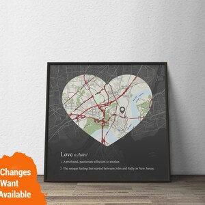 Cadeau personnalisé imprimé couple, Je t'aime, Cadeau pour un rendez-vous spécial, Carte du coeur You Complete Me, Notre premier Noël ensemble Wanderlust