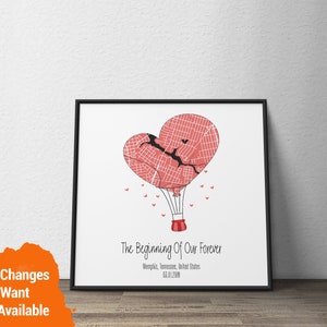 Valentinstag Geschenk, Personalisierte Romantische Liebe Karte, Wo wir uns getroffen haben, Erstes Treffen Datum Erinnerungsgeschenk, Jahrestag Geschenk für Partner