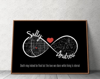 Custom Star And Location Map By Date, Best Valentines Day Gift, Where We Met Map, When We Met Night Sky, Constellation And Celestial Map Art