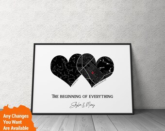 First Meeting Date Memory, Our First Date Gift, Best Valentines Day Gift, Custom Star Map Gift For Him, Wife, Girlfriend, Husband, Boyfriend