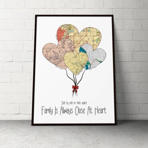 Meilleurs cadeaux de fête des mères, art de la carte familiale longue distance, cadeau personnalisé pour maman de fille, cadeau de fils, idée de cadeau personnalisée pour maman