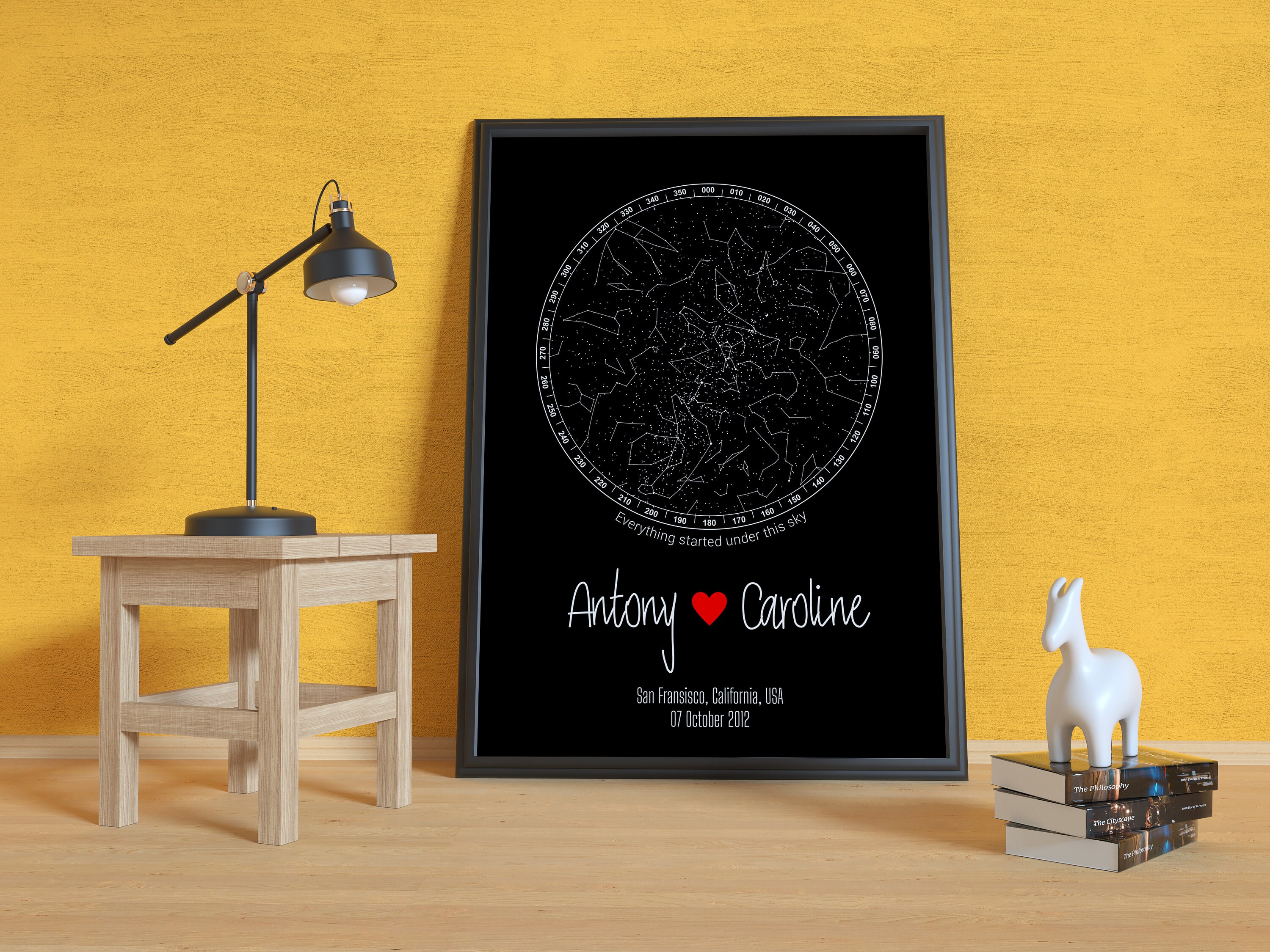 First Date Constellation Star Map Night Sky by Date Custom - Etsy