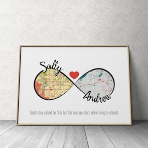 Personalisiertes Valentinstagsgeschenk für Freund, personalisiertes Poster für zwei Städte, Personalisierte Karte, Fernkarte