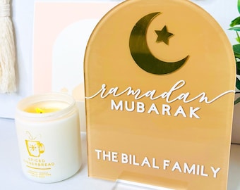 Letreros de Ramadán Mubarak / Letrero de Ramadán / Regalo de Ramadán / Regalo de Eid para la familia / Letrero de Masjid / Letrero de mezquita / Regalos islámicos / Letrero con nombre de Ramadán