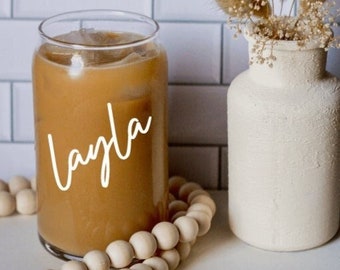 Custom Name Soda Can Beer Glass | Personalized Cup | Personalized Glass Cup | Bridesmaid Gift | Gifts for Her | Iced Coffee Beer Can Glass