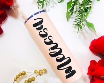 Custom Tumbler, Personalized Tumbler, Bridesmaid Gift, Stainless Steel Tumbler, Bridesmaid Proposal Gift, Bachelorette Gift, Will You Be My