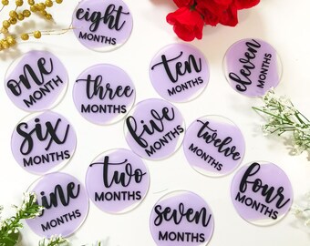 Acrylic Baby Milestones, Baby Milestone Cards, Baby Announcement Gift, Baby Photo Prop, Baby Monthly Milestone Cards, Newborn Gifts