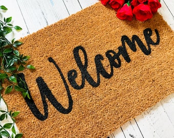 Welkom Deurmat, Welkom Mat, Housewarming Gift, Leraar Gift, Winter Deurmat Gepersonaliseerd, Outdoor Deurmat, Voordeur Mat, Indoor Deurmat