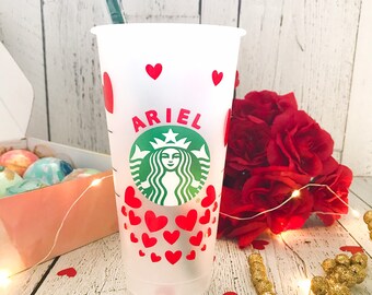 Copa Starbucks de San Valentín personalizada en Canadá, Starbucks Valentine Cold Cup, Custom Starbucks Cup Personalized, Red Starbucks Cup