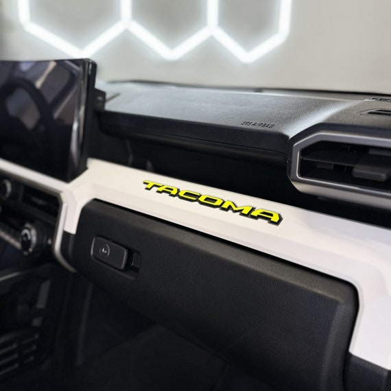 2024-2025 Toyota Tacoma 4th Gen Dashboard Overlay – ABS Black Wood Grain Console & Vent Trim
