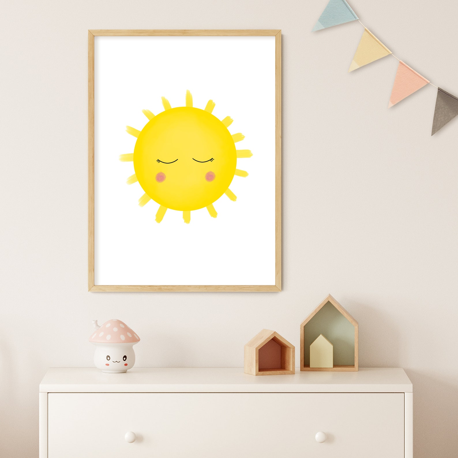 Sun Printable Nursery Wall Art Sunshine Nursery Print Sun Etsy