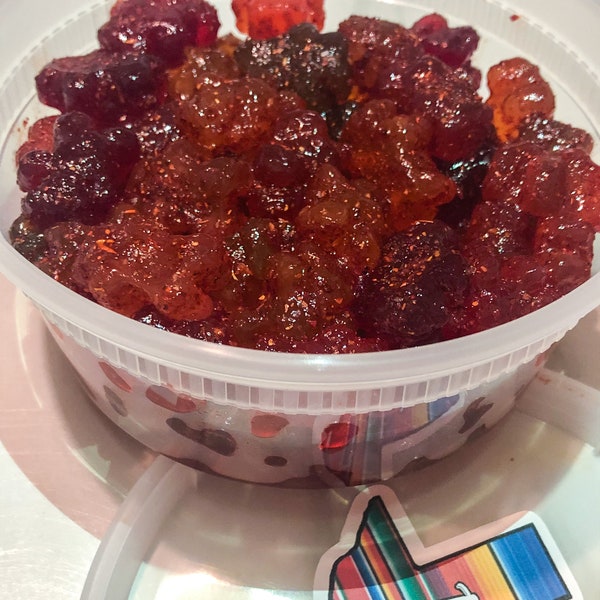 Dulces Enchilados Gummy Bears - Christmas Candy - Holiday Candy - Spicy Gummy Bears - Chamoy and Tajin Gummy Bears