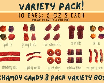 Chamoy Candy Variety Pack, Christmas Candy, Holiday Candy, Dulces Enchilados Variety Pack, Spicy Candy, Variety Box, Chamoy Candy Gift Box,