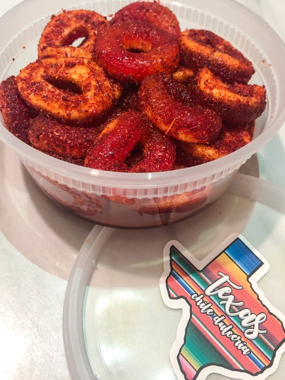 Spicy Peach Rings: Chamoy & Tajin Candy