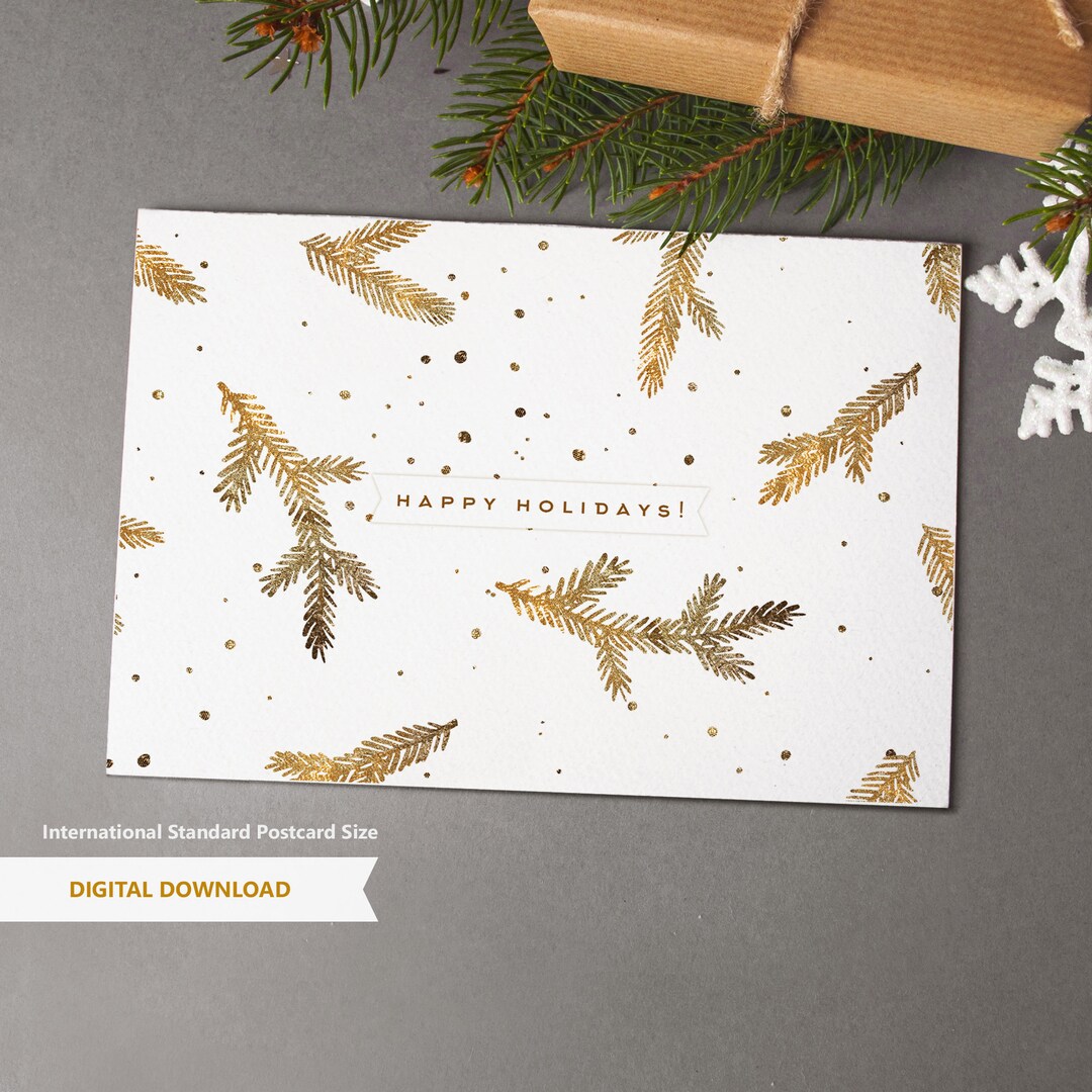 DIGITAL DOWNLOAD Happy Holidays Card. Printable Postcard. - Etsy