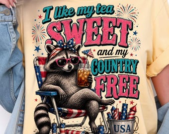 4th Of July Raccoon PNG, Feral but Free Design, Patriotic American Flag, Retro USA Trash Panda, Independence Day Graphic, Digital Download