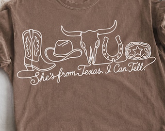 She's from Texas SVG, Cowgirl Western Design, Country Girl Line Graphic